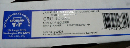 Sporlan Crankcase Pressure Regulating Valve CRO-10-0/60 1-1/8 ODF SOLDER