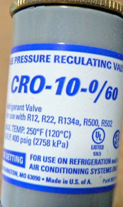 Sporlan Crankcase Pressure Regulating Valve CRO-10-0/60 1-1/8 ODF SOLDER