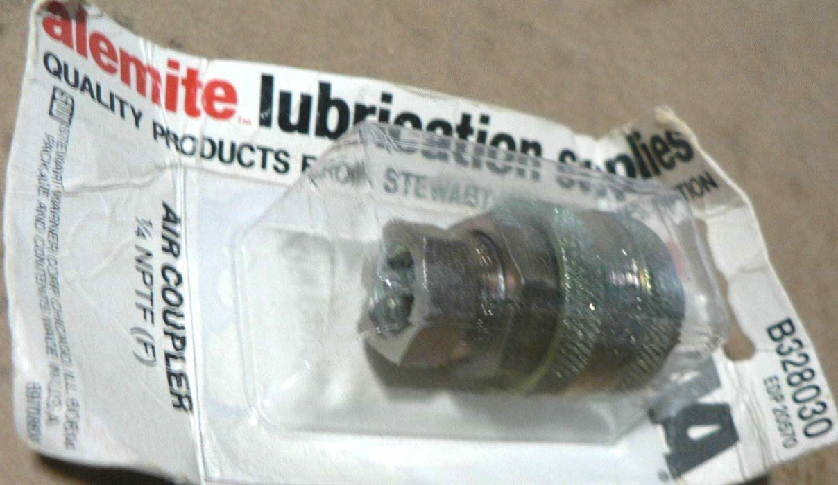 Alemite B328030 Coupler, Air Flow 30 cfm, Pressure Drop 10 psi, 1/4 NPTF Female