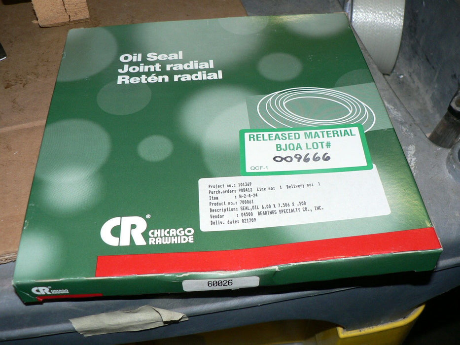 CHICAGO RAWHIDE SEAL CR-0026 6 7.506 X .500 70061