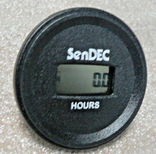 SENDEC 2 1/4 Universal Hour Meter 5,12,24,36,80 VDC 2 PRONG