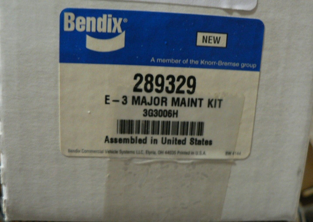 BENDIX E-3 TREADLE VALVE MAINTENANCE KIT P/N 289329 3G3006H — G-Cor ...