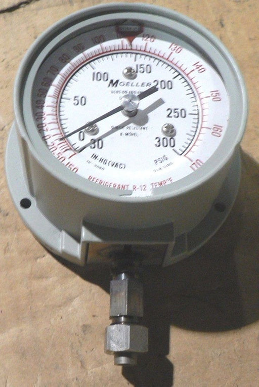 MOELLER GAGE  COMPOUND PRESSURE-VACUUM-TEMPERATURE,DIAL INDICATING SCX3M12N R12