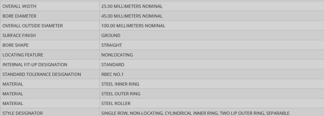 BOWER MA1309 ROLLER BEARING FUNK F41309 CNH S69444 IH 53299D GM A-1309
