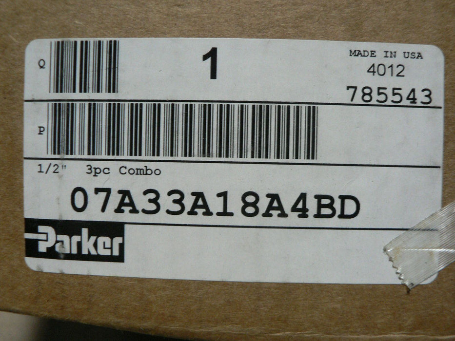 Parker 07A33A18A4BD Close Nippled Three Piece Filter/Regulator/Lubricator, 1/2