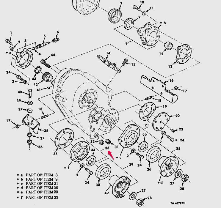 M900 SERIES TRANSFER CASE COVER W/ SEAL MERITOR A-3266-Y-623