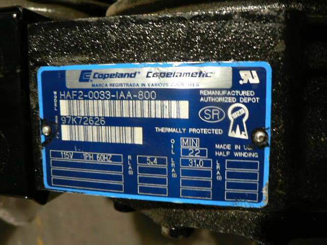COPELAND COMPRESSOR HAFB003EIAA800 1/3hp (NOS)