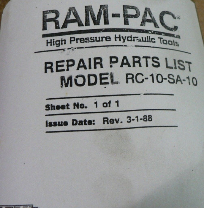 RAM-PAC 10 TON HYDRAULIC RAM MODEL RC-10-SA-10