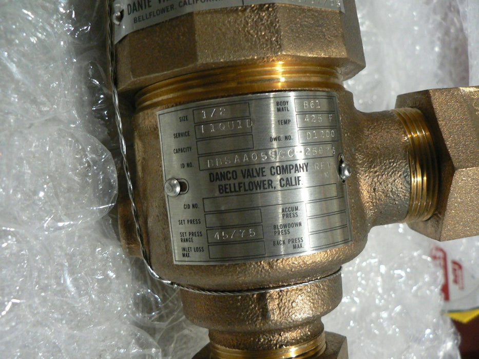 DANTE VALVE BBSAA05SCC SIZE 1/2 DANCO D1200 D51UU-05 4820014070674