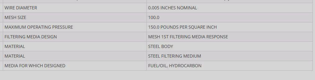 CUNO FILTER SEDIMENT FUEL OIL HYDROCARBON MODEL SK01F01 42111-01-50-0050
