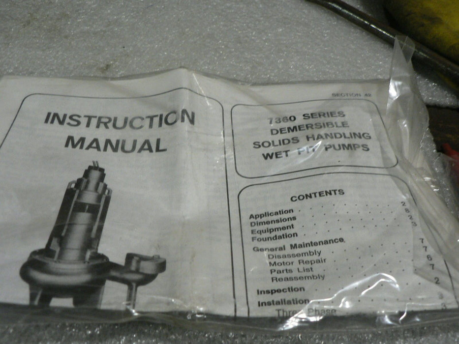 NEW DEMING 7360 SIZE 3X10X DAI 10 TYPE A1 DEMERSIBLE SOLIDS HANDLING WET PIT PUM