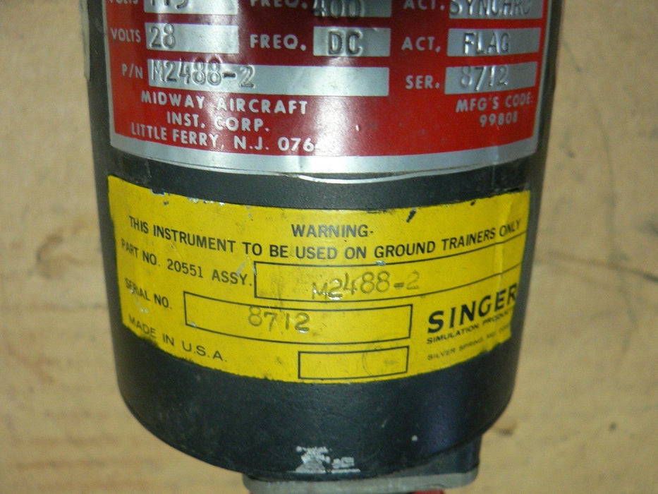 MIDWAY AIRCRAFT INSTRUMENT ALTIMETER 2488-2 (NOS)