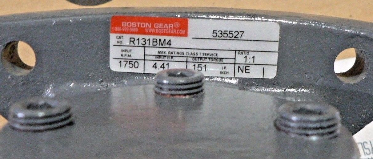 BOSTON GEAR R131BM4 SPEED REDUCER RATIO 1:1 1750 RPM