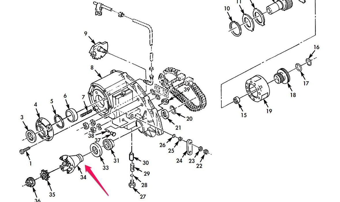 HMMWV HUMMER TRANSFER 242 YOKE M998 5740013 13919 CP3B8L w/ slinger