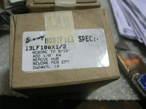 BROWNING PULLEY TIMING BELT 13LF100X-1/2 NSFP 13LF100X12 REBORE TO 9/16