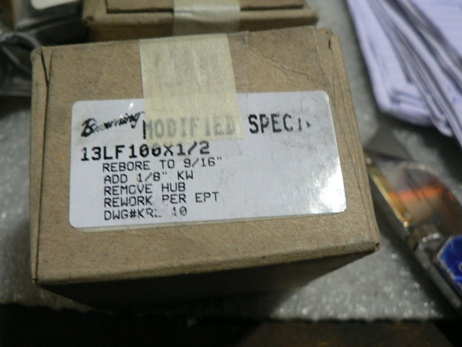 BROWNING PULLEY TIMING BELT 13LF100X-1/2 NSFP 13LF100X12 REBORE TO 9/16