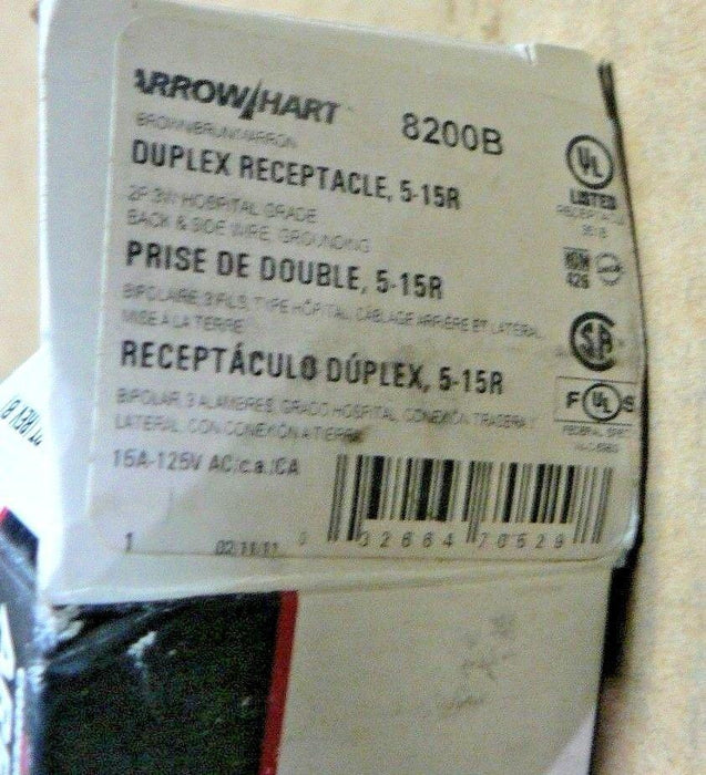 ARROW HART  (box of 10) Duplex BROWN Receptacles 8200B  5-15R