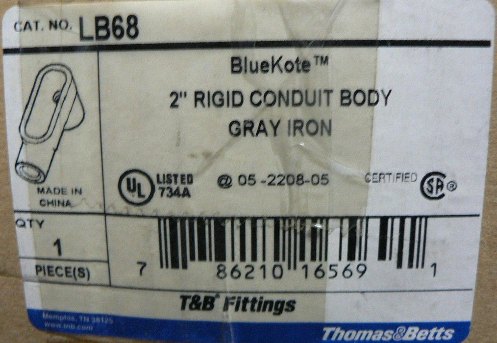 Thomas & Betts 2 RIGID CONDUIT BODY GRAY IRON BLUEKOTE LB68